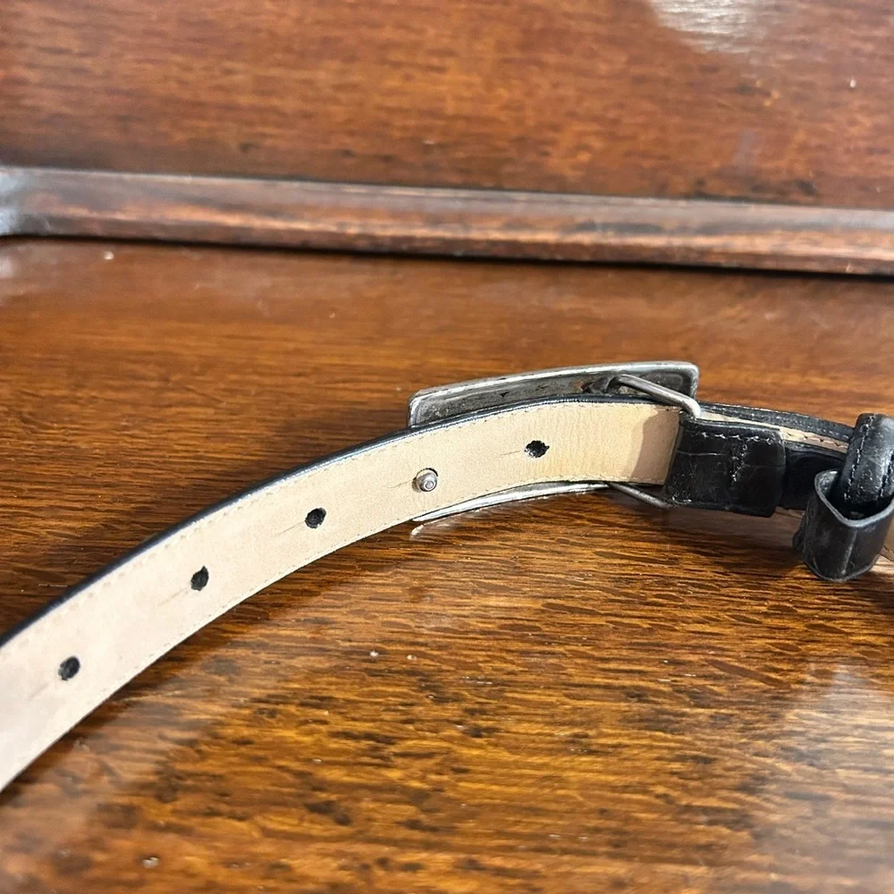Brighton Classics Leather Belt Sz 28 Heart Buckle